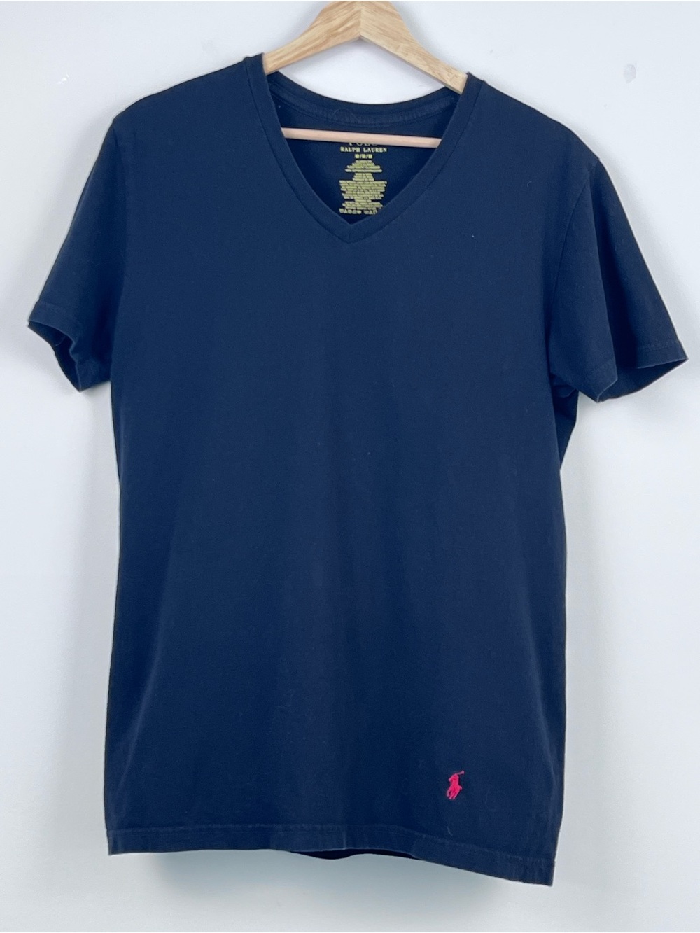 Polo Ralph Lauren Men's 100% Cotton Classic Fit V-Neck Tee with Red Pony Size M